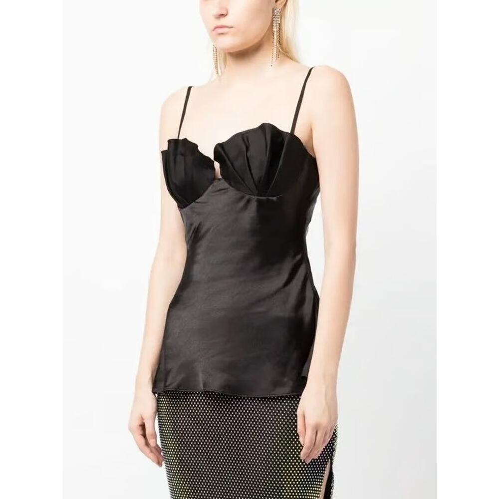 Rachel Gilbert Ryder Satin Top Black - 2